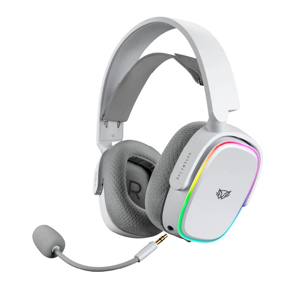 Audífonos 7.1ch Inalámbricos Aeon HS999 Balam Rush Conexión BT/ RF 2.4ghz - Micrófono desmontable, Bandas y carcazas intercambiables Blanco BR-936941