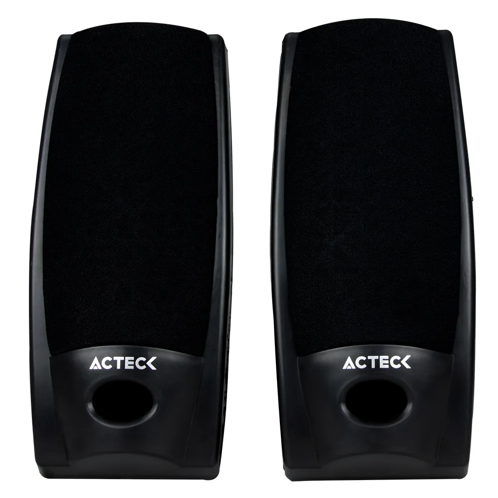Bocinas Estéreo 2.0 ACTECK Auxiliar 3.5 MM 1.2 M Negro AX-2500 AUBO-014