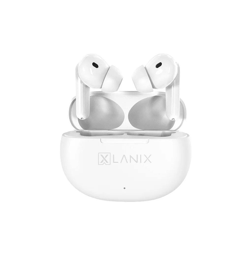 Audífonos Inalámbricos LANIX LXW2 15496. Micrófono integrado - Batería de 35 mAh, Tiempo de reproducción hasta 5 horas Blanco