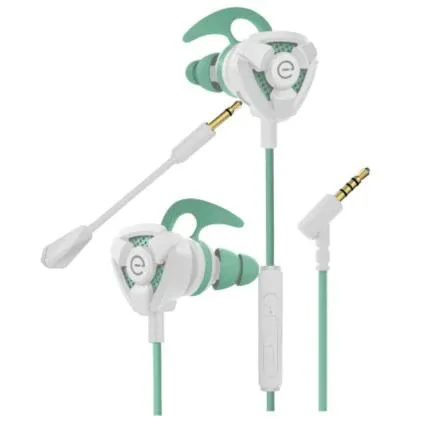 Audífonos STORM - Blanco/Verde, con microfono desmontable 3.5 mm EASY-LINE Easy Line EL-995708