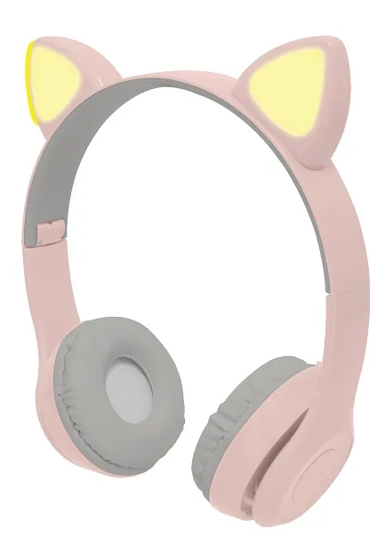 Audífonos Bluetooth Inalámbricos para Niños Luz LED Catto Rosa | PERFECT CHOICE Kids Catto PC-116998