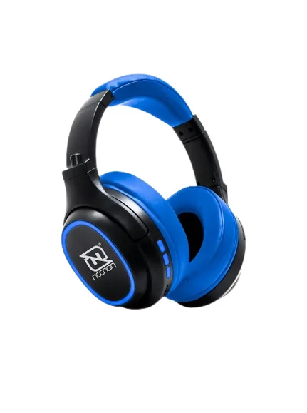 Audifonos Over-ear Bluetooth NBH-02 Simulacion Cancelacion de Ruido 3.5MM Radio FM Micro SD 3.5MML Manos Libres Type C Azul NECNON NBAB0203TC