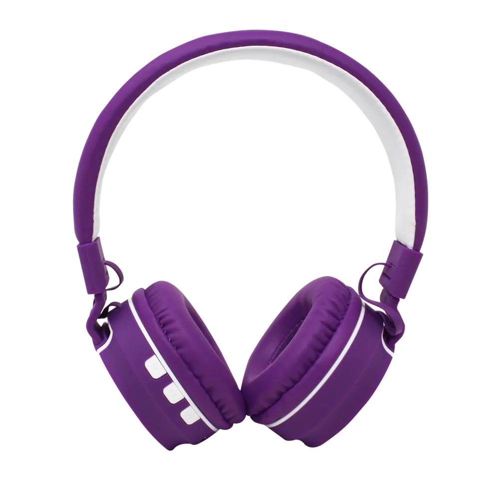 Audifonos On-ear Bluetooth NBH-05 Mega Bass Radio FM Micro SD 3.5MML Manos Libres Rubberized Morado NECNON NCAB050500