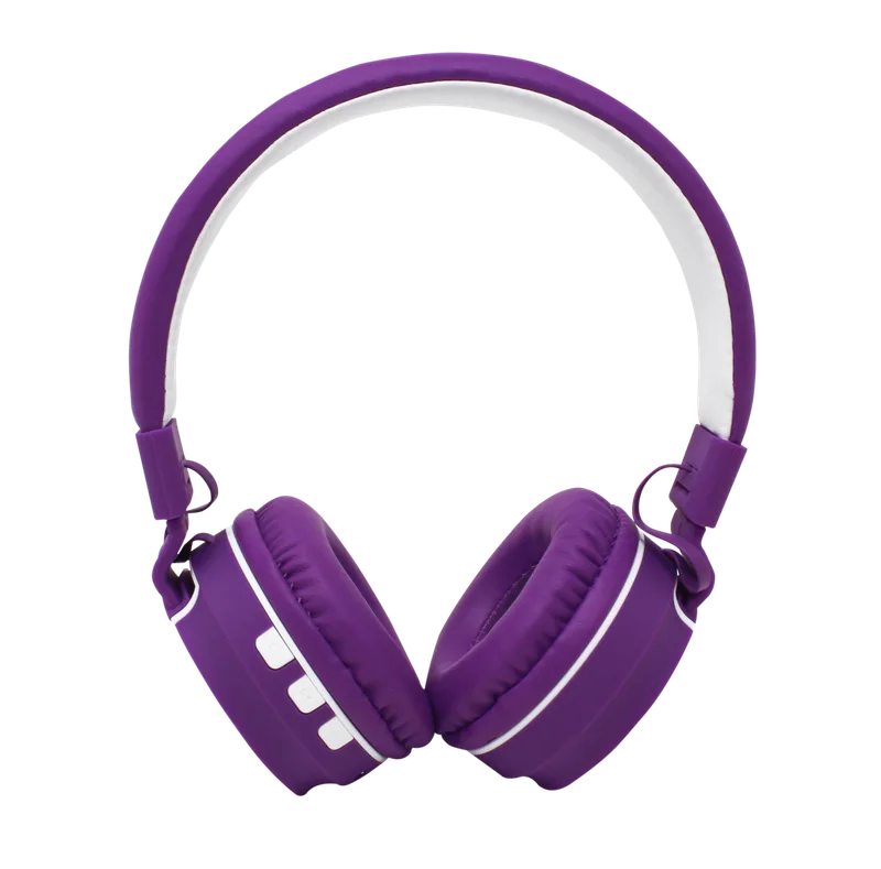 Audifonos On-ear Bluetooth NBH-05 Mega Bass Radio FM Micro SD 3.5MML Manos Libres Rubberized Morado NECNON NCAB050500