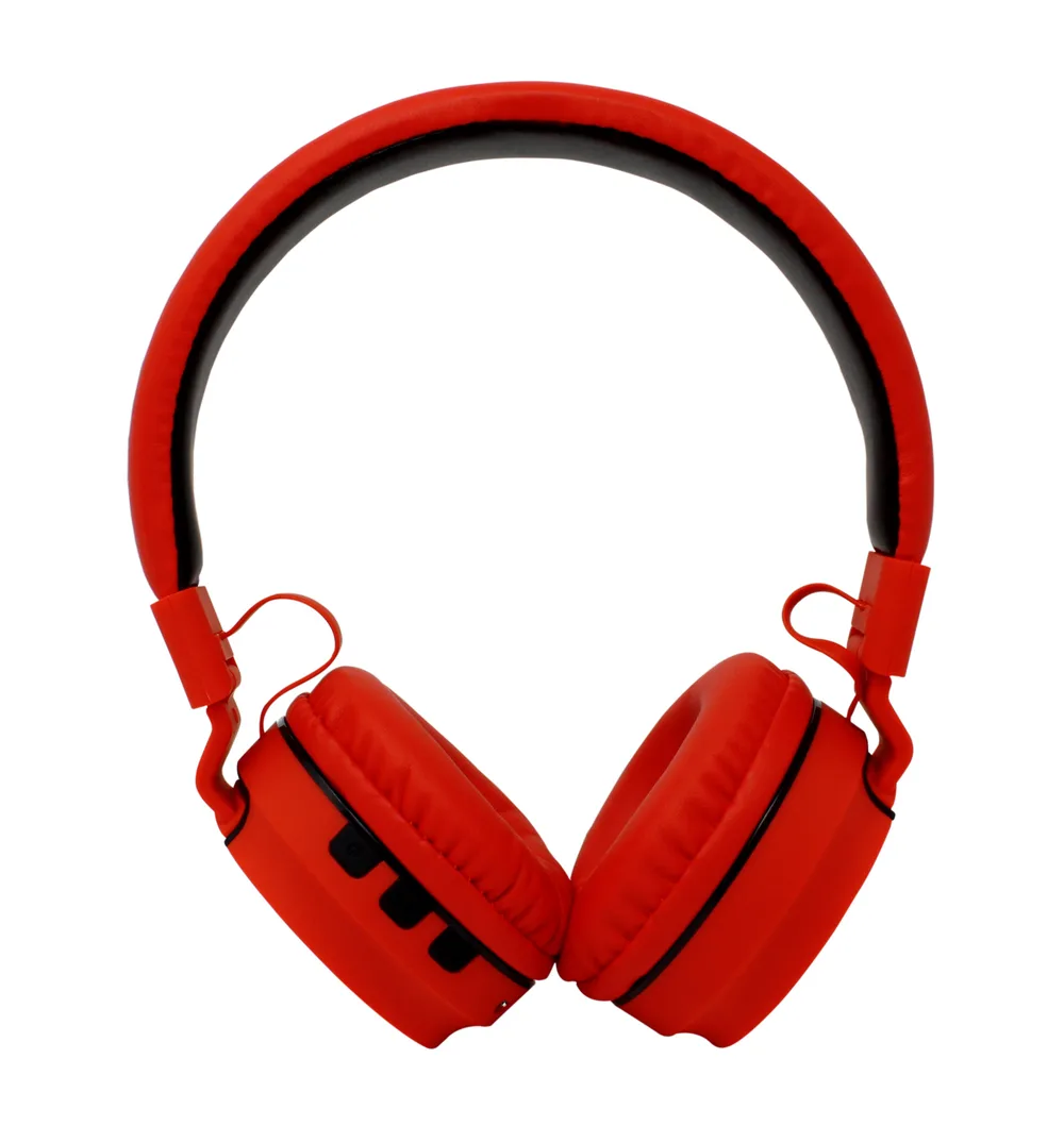 Audifonos Over-ear Bluetooth NBH-05 Mega Bass Radio FM Micro SD 3.5MML Manos Libres Rubberized Rojo NECNON NBH-05 BT NCAB050200
