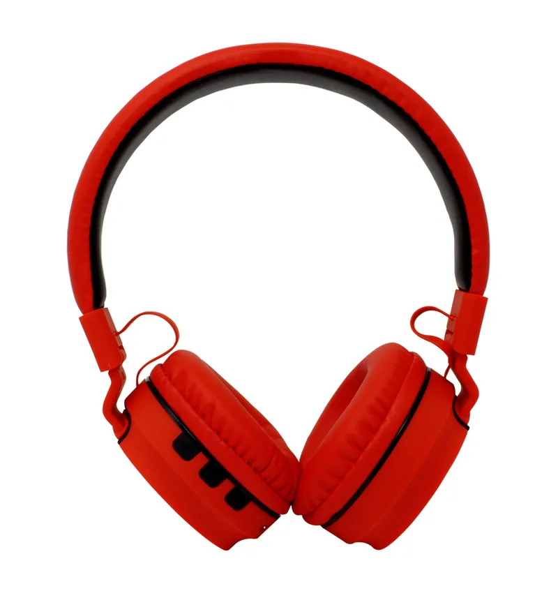 Audifonos Over-ear Bluetooth NBH-05 Mega Bass Radio FM Micro SD 3.5MML Manos Libres Rubberized Rojo NECNON NBH-05 BT NCAB050200