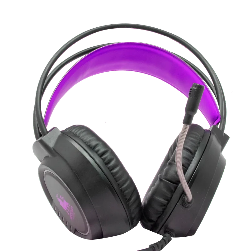 Audifonos Headset Gaming Over-ear NBHG Kimera RGB Alambrico 3.5MM Usb PC Consolas Celular Microfono Flexible Inc Adaptador Fucsia NECNON NBHG-KIMERA