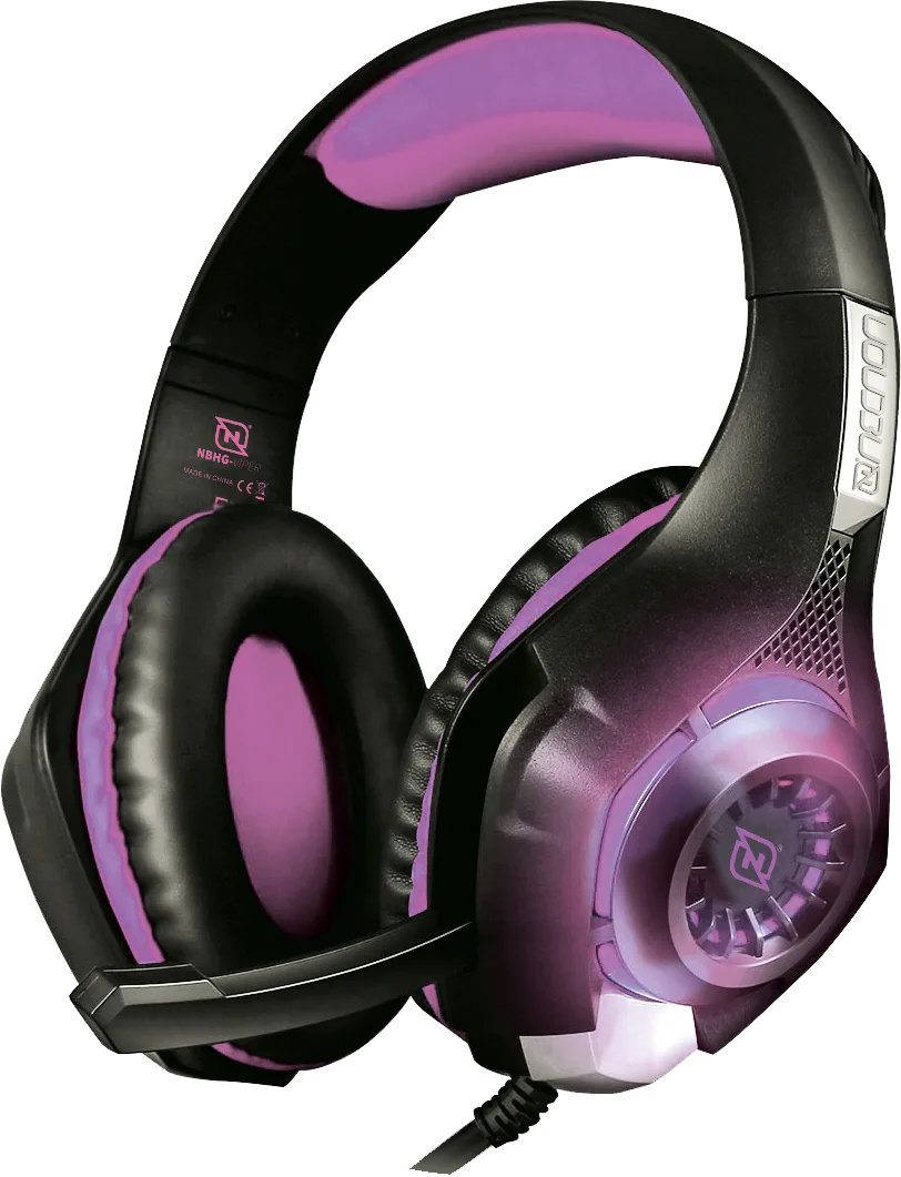 Headset Gaming Over-ear NBHG Viper Led Alambrico Diadema Flexible Microfono 3.5MM Usb PC Consolas Celular Inc Adaptador Megabass Fucsia NECNON