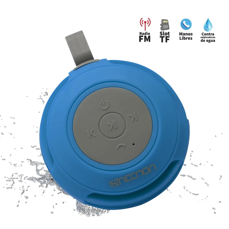 Bocina Inalambrica NECNON Modelo NB-04W PRO contra salpicaduras - azul 3 W NBBS0403IP