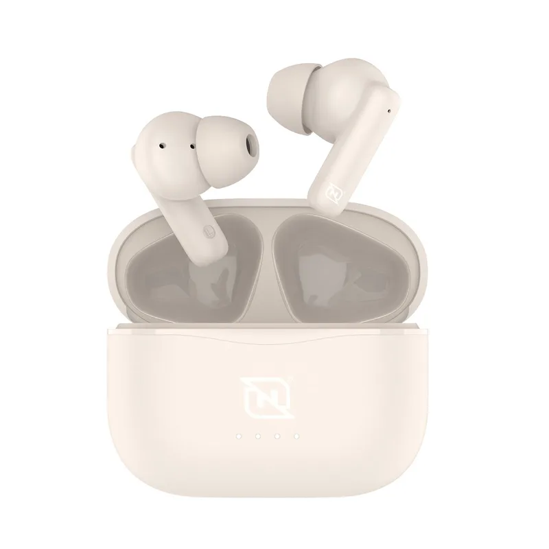 Audifonos In-ear NTWS-103 Bluetooth 5.3 TWS Super Bass Manos Libres Hasta 5 HRS de Duración - 4 Indicadores de Carga en Dock, Beige NECNON NBAB1314IB