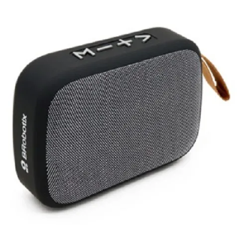 Bocina Bluetooth - Inalambrica, Recargable, Stereo C/radio FM, Lector Usb Y Micro Usb, Portatil, Antideslizante, Negro/gris, C/correa, Brobotix