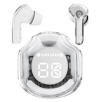 Audifono Bluetooth TWS V5.3 - Modelo Moon, Earbuds, In-ear, Led Digital, Control Táctil, Universal, Blanco, 6005842 BROBOTIX