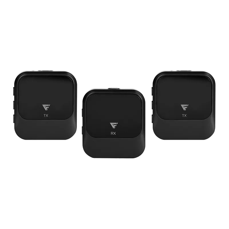 KIT 2 MICRÓFONOS LAVALIER GAME FACTOR MCL650 USB C - 2.4GHz, ULTRA BAJA LAT, CANC DE RUIDO, NEGRO 30 - 20000 Hz
