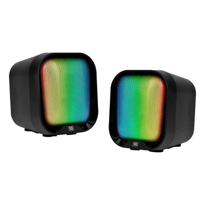 Bocina Vorago SPK-109 8 modos de iluminación RGB - Tamaño compacto con 2W RMS cada bocina 2 W