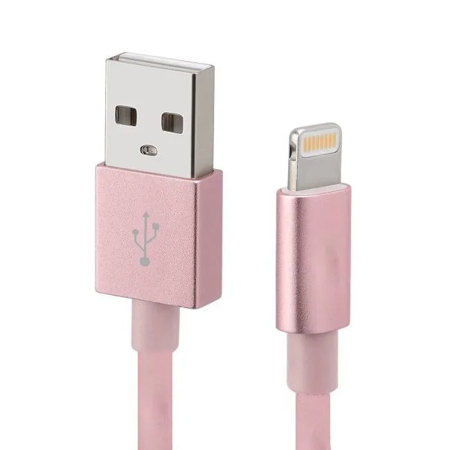 Cable USB A a LIGHTNING - color rosa. 1 metro de largo. Alta resistencia de materiales y carga rápida DB-G-USBLR DBUGG