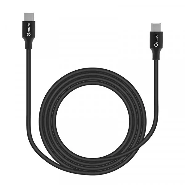 Getttech Cable Usb C a Usb C Velocidad de Transferencia Rapida - 2 Metros, Compatible con Diferentes Dispositivos, Color Negro Mod. GCU-UCQC-01