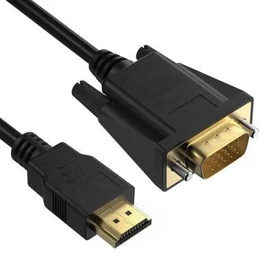 Cable Convertidor Hdmi a Vga V2.0 Soporta 2K4K 1.80M - Brobotix 406344 Negro