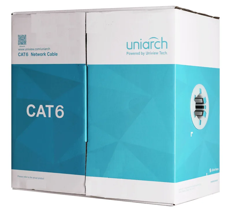 Cableado UTP Cat6 100 mts. UNV (CAB-6-CCA) Forro PVC Azul / 4 Pares Calibre 23 AWG / Material CCA (Aluminio Cubierto de Cobre) / Uso Interior UNIARCH
