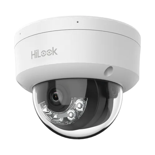 Domo IP de 4mp / Uso en interior / Lente 2.8 mm / 20 mts IR + 20 mts Luz Blanca / Micrófono Integrado / ACUSENSE Lite / PoE / dWDR / H.265+ / ONVIF