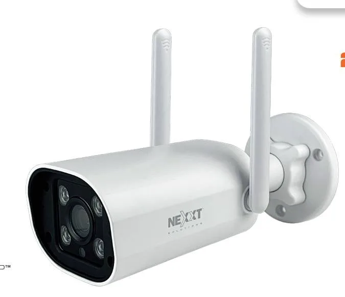Cámara Wi-Fi NEXXT modelo NHC-OF10 Exterior /Resolución 2K+ / Certificación de impermeabilización - IP65, comp. con Alexa, Google