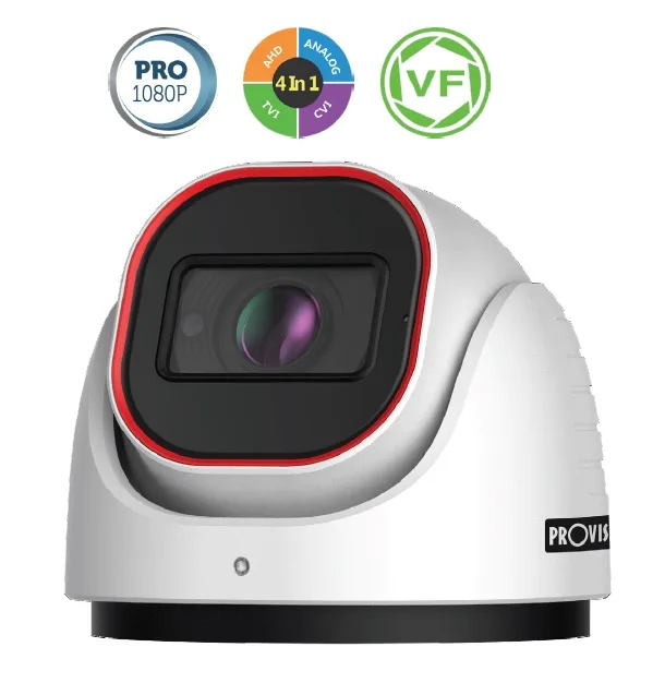 Camara domo AHD 2 MP(AHD/TVI/VCI) - 700 TVL (CVBS), Lente VF 2.8-12mm (88°-33°), IR hasta 40 mts, BLC, HLC, CoC, IP67 PROVISION-ISR 1920 x 1080