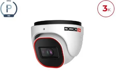 Camara domo AHD (3K) 5 MP(AHD/TVI) - 4 MP(AHD/TVI/VCI), 700 TVL (CVBS), Lente fijo 2.8mm (100°), IR hasta 20 mts, microfono, WDR, IP67 PROVISION-ISR