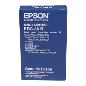 Cinta Epson ERC-38B Negra. Compatible con: TMU-200 - TM-300, TM-U325, TM-U375 Negro
