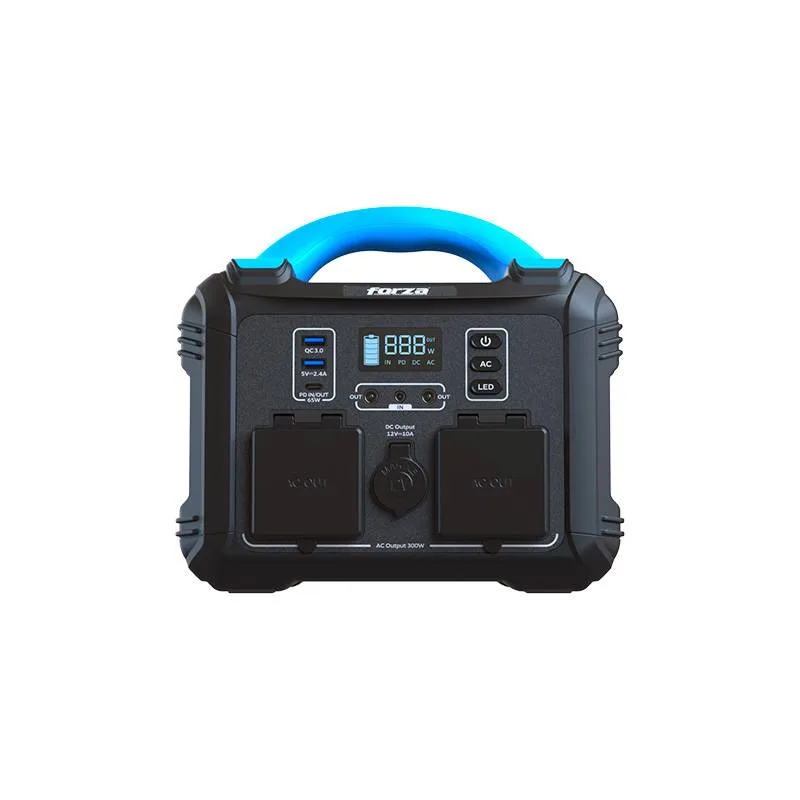Power Station Forza Titan 300W(FPP-T300) - Color Negro con Azul, Capacidad 236.25Wh