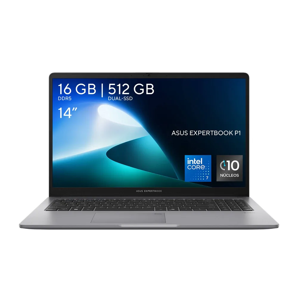 ASUS EXPERTBOOK P1 Procesador Intel Core 7 240H - 16GB DDR5, 512GB SSD, 14 pulgadas Win 11 PRO Asus Business P1403CVA-C716G512-P1 16 GB