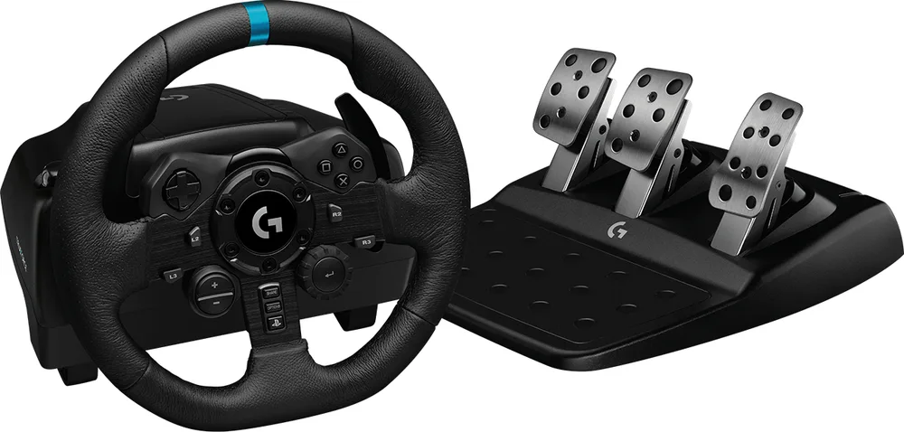 Control Gaming LOGITECH G923 - Volante y Pedal, PC, PlayStation, Alámbrico, Negro 941-000147