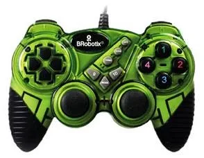 Control para Video Juego BROBOTIX 751899V - Gamepad, PC, Analógico/Digital, 10 botones, Alámbrico Verde