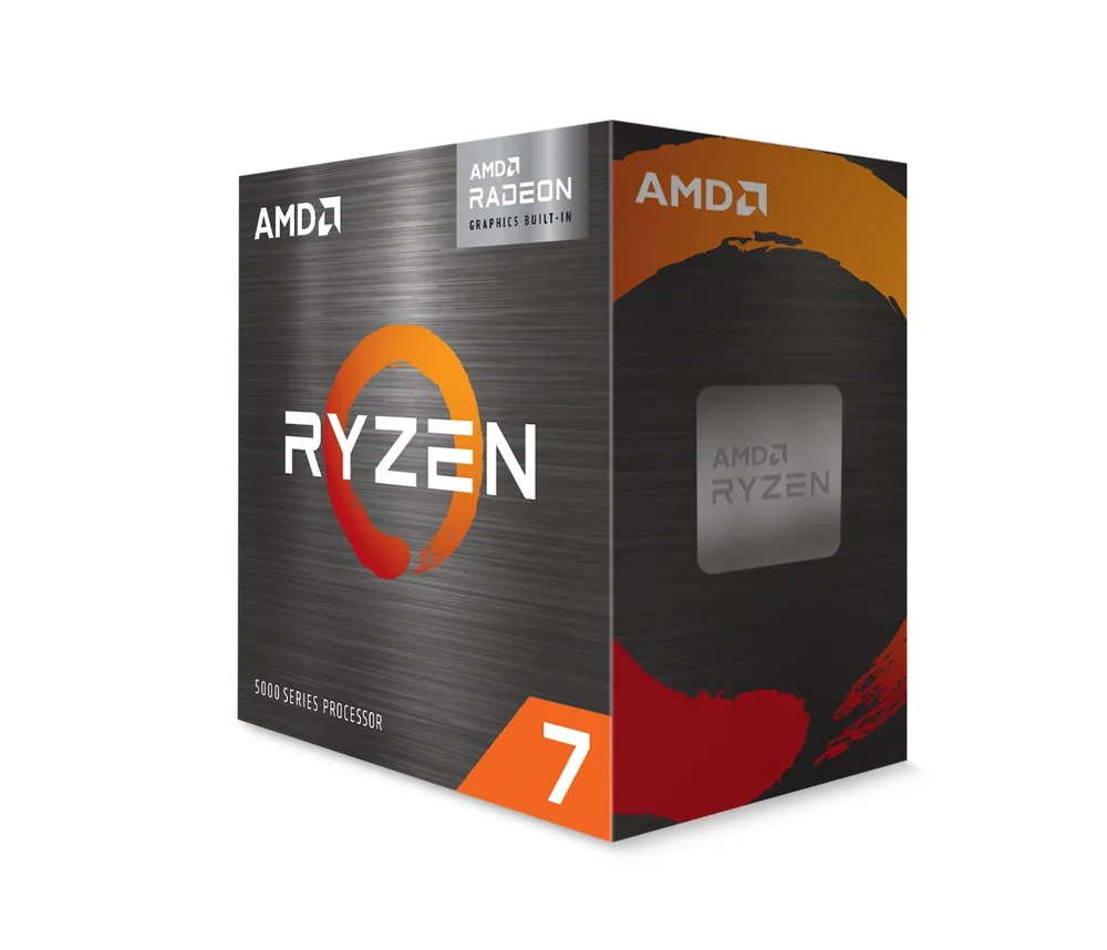 AMD RYZEN 7 5700G - 8 núcleos, socket AM4, Incluye ventilador, Con gráficos incluidos 3,8 GHz 100-100000263BOX