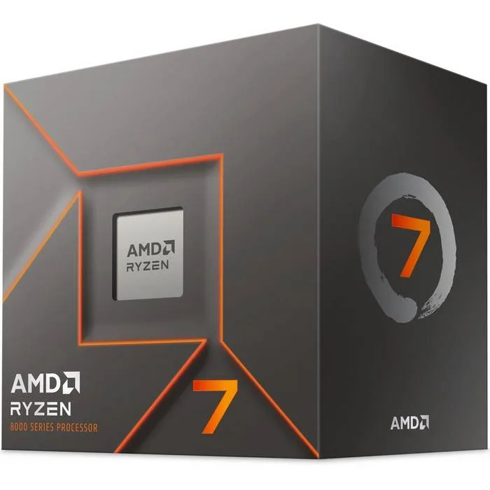 AMD RYZEN 7 8700F - 8 núcleos, Socket AM5, Con ventilador, Se requiere una tarjeta gráfica independiente 5 GHz 100-100001590BOX