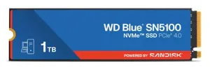 SSD SanDisk WD Blue SN5100 NVMe - 1TB, M.2, 3000 MB/s Escritura, 4150 MB/s Lectura, PCI Express 4.0 1 TB SSD WDS100T5B0E