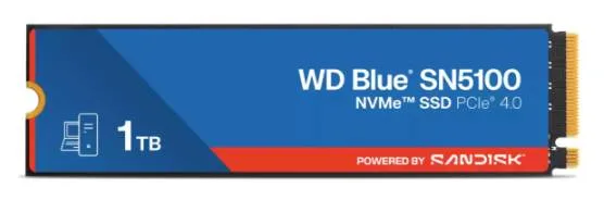 SSD SanDisk WD Blue SN5100 NVMe - 1TB, M.2, 3000 MB/s Escritura, 4150 MB/s Lectura, PCI Express 4.0 1 TB SSD WDS100T5B0E
