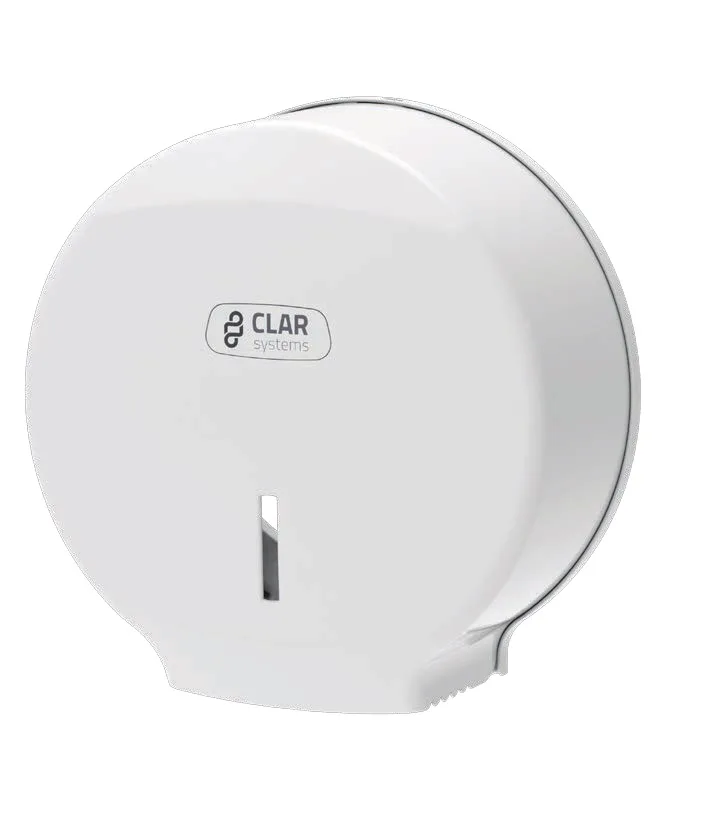 Dispensador de Papel Higiénico Maxi Innova Color Blanco para Rollo Industrial 400mm máx Clar Systems