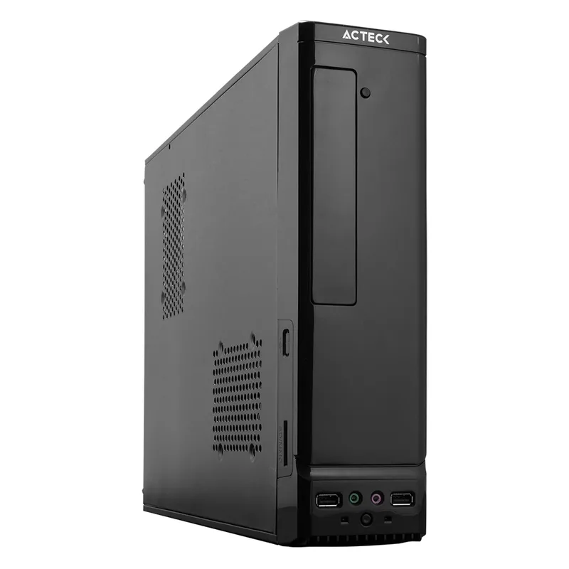 Gabinete ACTECK ATOM GS240 Micro Desktop Slim Micro ATX Y Mini ITX USB 2.0 Fuente 450W 1 Vent Negro AC-929042