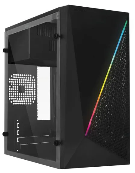 Gabinete ACTECK KIOTO GC460 RGB ESSENTIAL - Gabinete, Micro-ATX, Mini-ITX, Negro, 500 W AC-933070