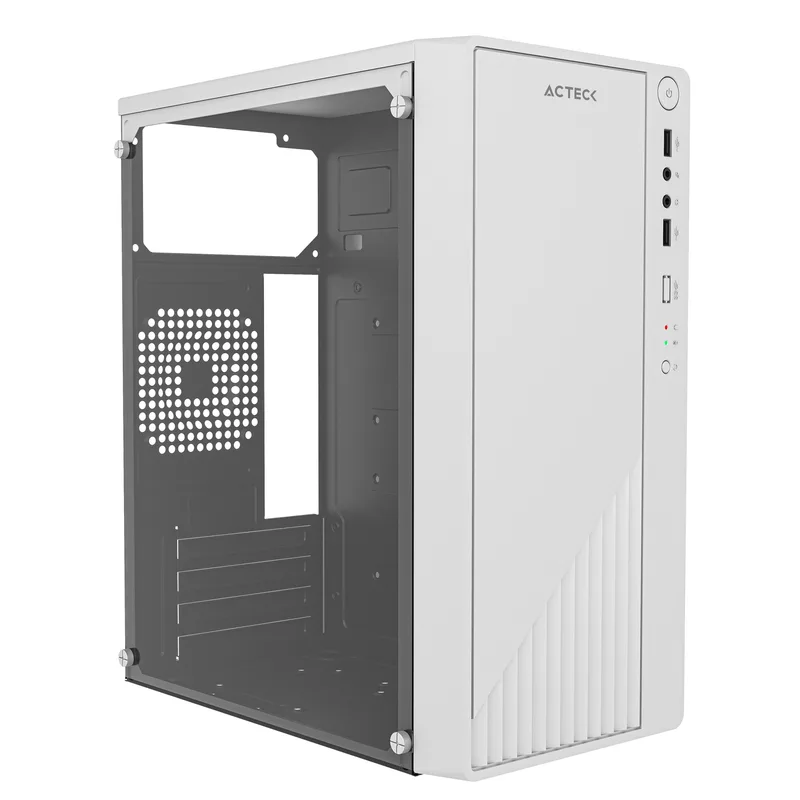 Gabinete Mini Torre Acteck KIOTO GC220 ESSENTIAL SERIES Factor de forma: Mini Torre - Panel Lateral Cristal Templado, Tarjetas madre compatibles: