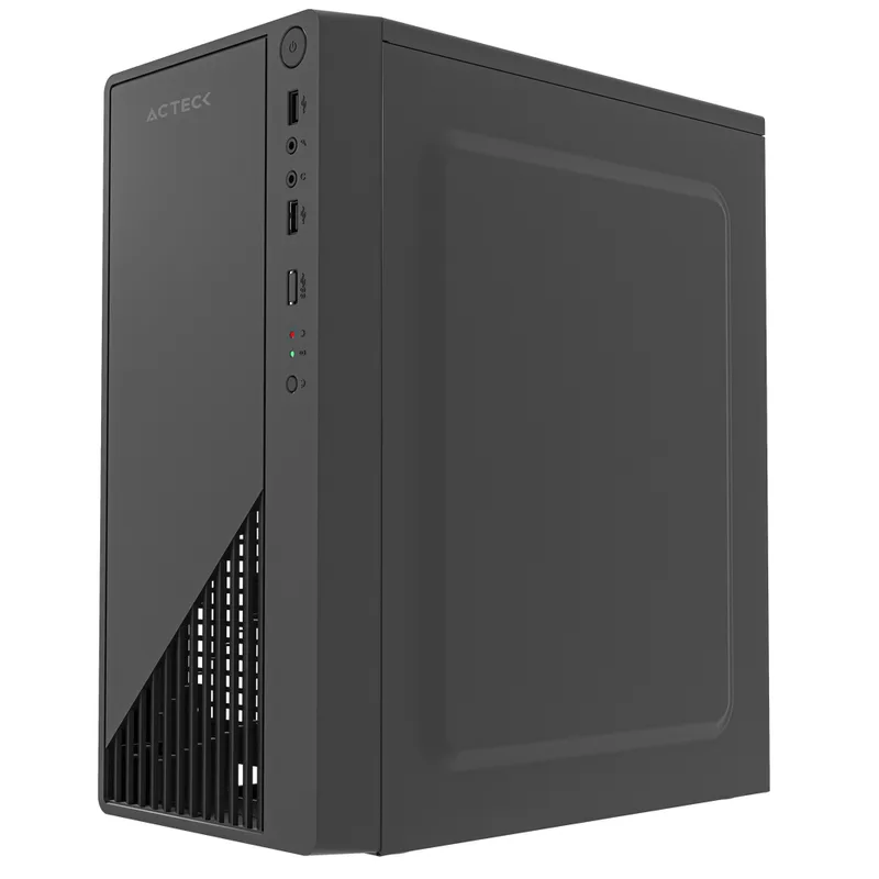 Gabinete Mini Torre Acteck KIOTO GC220F ESSENTIAL SERIES Factor de forma: Mini Torre - Tarjetas madre compatibles: Micro ATX y Mini ITX Negro