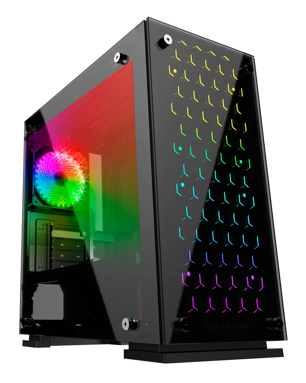 Gabinete GAMER BALAM RUSH TALOS GI980 Micro Tower Micro ATX Y Mini ITX Cristal Templado USB 3.0 3 VENT Midi-Tower BR-922968