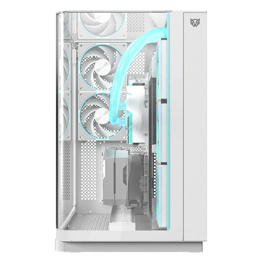 Gabinete Gamer Media Torre Tank Expert Curve 7800 Legend Series - Factor: Micro ATX, Mini ATX, Panel Curvo Cristal Templado Balam Rush Blanco