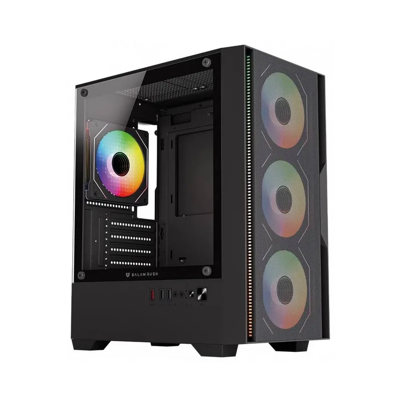 Gabinete Gamer Mini Torre NITROX EDGE PRO AIRCOOL 4900C Balam Rush Negro BR-943895