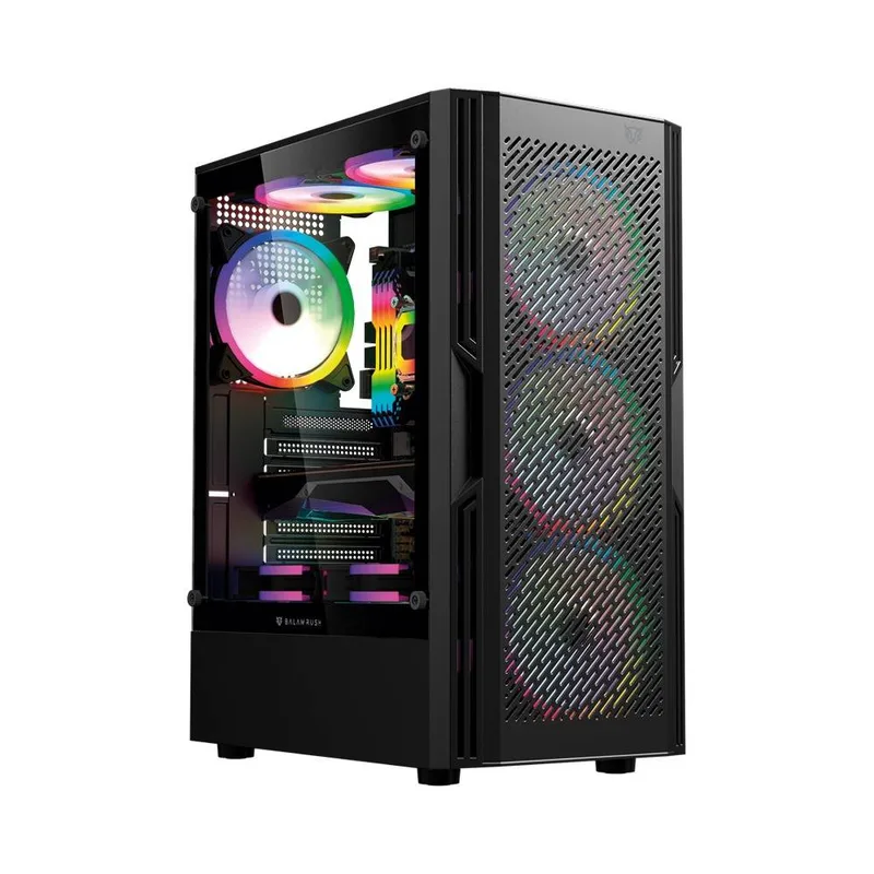 Gabinete Gamer Media Torre ATX DRAGONFLY VENTRA GM570 Factor: ATX - Micro Atx - Mini ITX Balam Rush Negro BR-943956