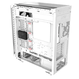 Gabinete GAMER XPG BATTLECRUISER II. Media torre. Vidrio templado de 4 mm. Cuatro ventiladores incluidos. Color BLANCO. BATTLECRUISERIIST-WHCWW