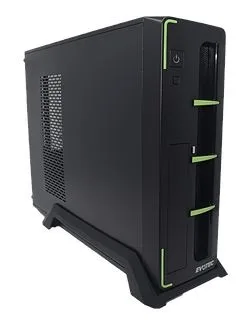 Gabinete Evotec Slim Aruba Verde Fuente 600W Aruba Slim Negro EV-1010