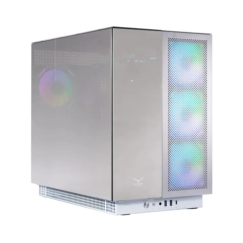 NACEB GABINETE GAMER Full ATX - ATX, MITX, IT ALUMINIO Y CRISTAL TEMPLADO 3 Frontales, 1 Posterior ARGB USB 3.0 x2, USB C x1 HD Audio / Micrófono x1