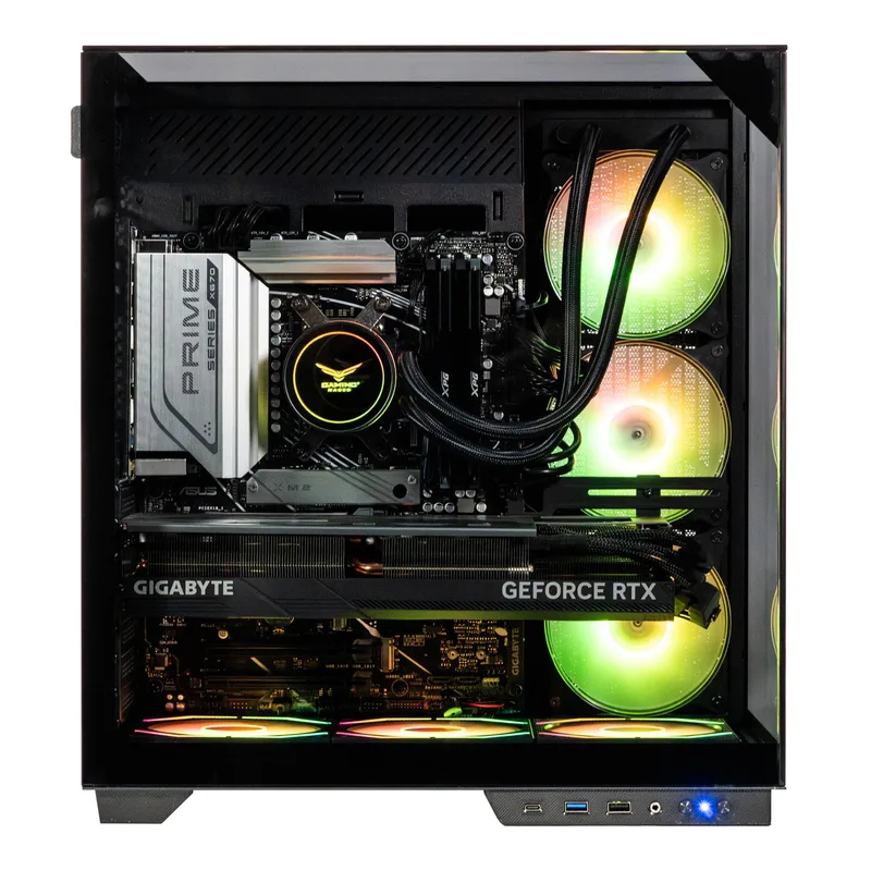 GABINETE GAMER ITX - MicroATX, ATX CRISTAL TEMPLADO, 3 Frontales, 1 Posterior ARGB, USB 3.0 x1, USB C x1, USB 1.1 x1 HD Audio x 1 NA-0639 Naceb