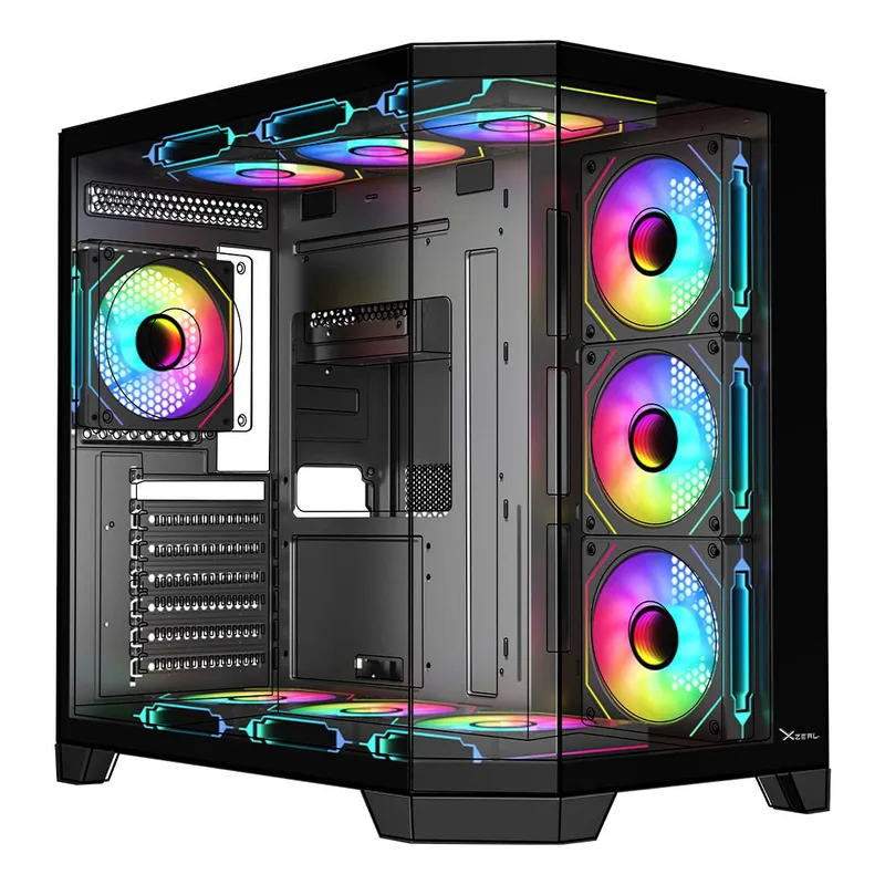 Gabinete Gamer Xzeal X-Tron Mid Tower ATX XZGAXT1B Panel Der. Vidrio + Metal 2xUSB1.0+1xUSD3. +3.5 mm+4 ARGB X-Tron XZGAXT1B Negro