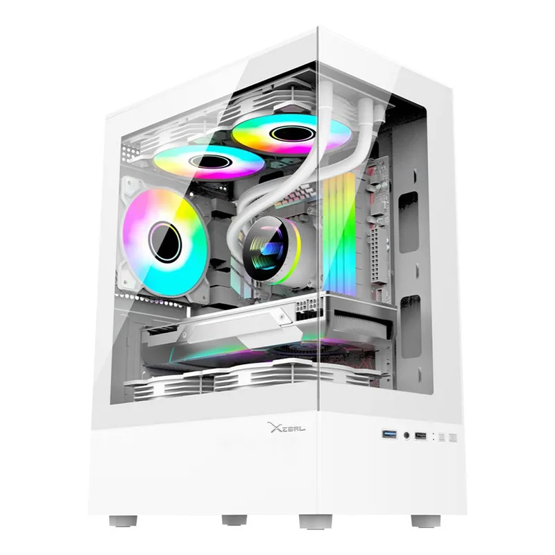 Gabinete Xzeal X-Zynergy M-ATX/ITX XZGAZNY1W Espacios PCI 4 espacios de expansión RGB - BLANCO X-Zynergy XZGAZNY1W